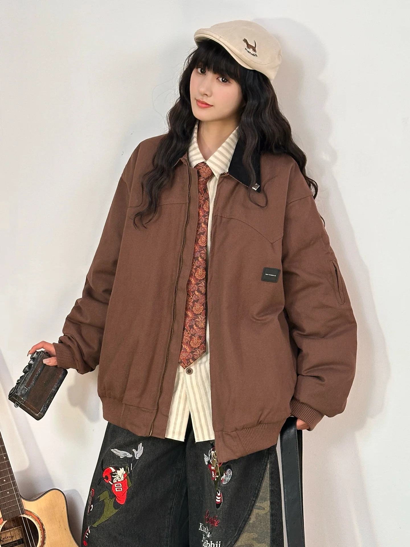 

Оригинальная американская ретро хлопковая верхняя одежда Thiened Jaet, женская зимняя новая свободная хлопковая одежда, модная уличная одежда