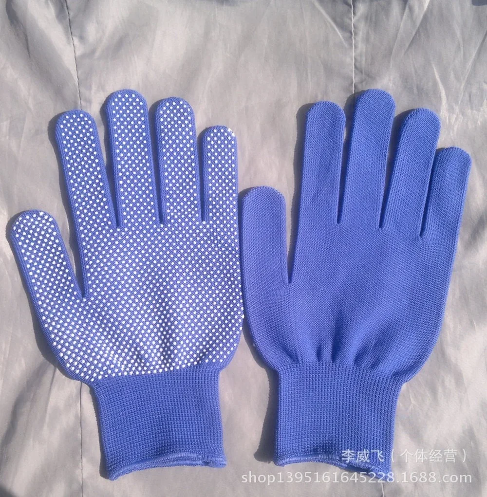 13 Needle Nylon Dispensing Gloves Non-slip Gloves Packing Breathable Work Protection Point Beading Labor Insurance Gloves