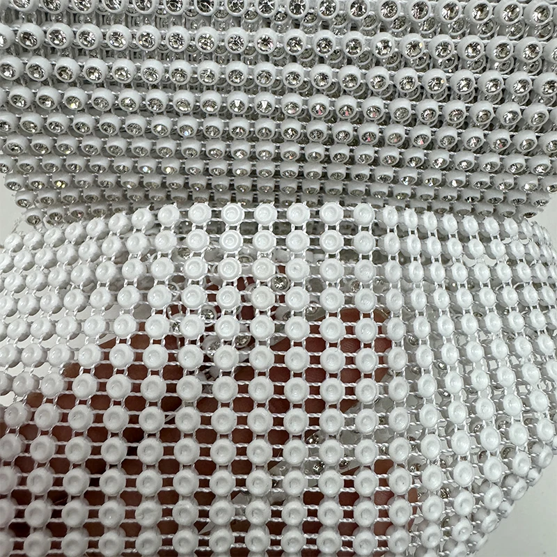 Free shipping Factory price 10yards  plastic base 24rows rhinestone mesh with high quality clear strass crystal trimming chains