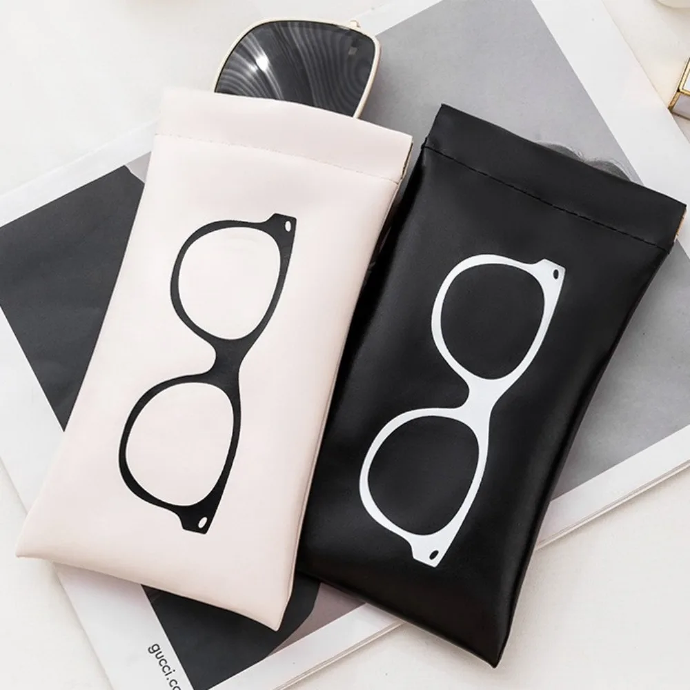 

Pu PU Leather Glasses Bag Suede Lining Eyewear Protector Case Self-closing Glasses Storage Bag Cosmetic Bag Simple