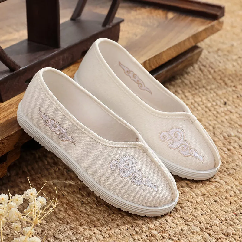 Beijing Style Men Women Canvas Dance Shoes Traditional Chinese Costume School Performance Ancient Wind Outlander Canvas Shoes