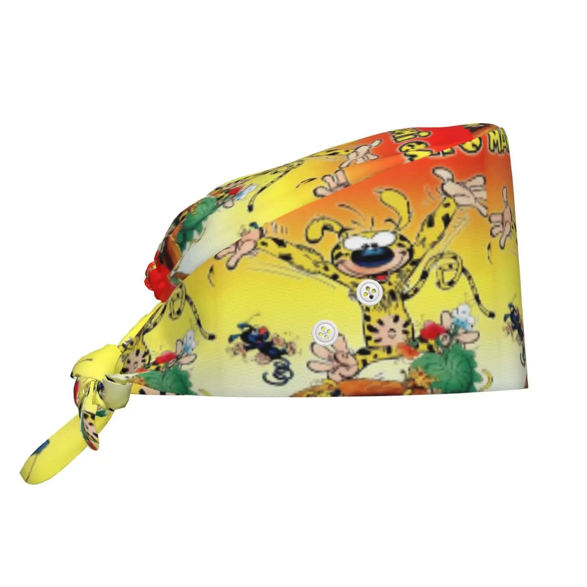 Art - Marsupilami Cartoon Anime Scrub Hat Doctor Working Surgical Cap Men Women Adjustable Nursing Caps for Dentist