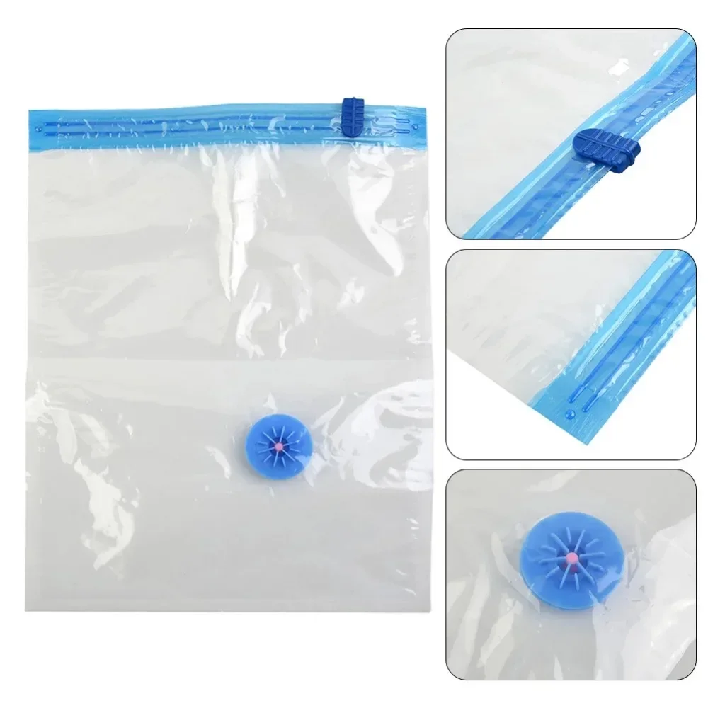 Vacuum Storage Bags With Valve Transparent Folding Compressed Space Storage Bag Travel Seal Packet Organizers For Towel Cloth