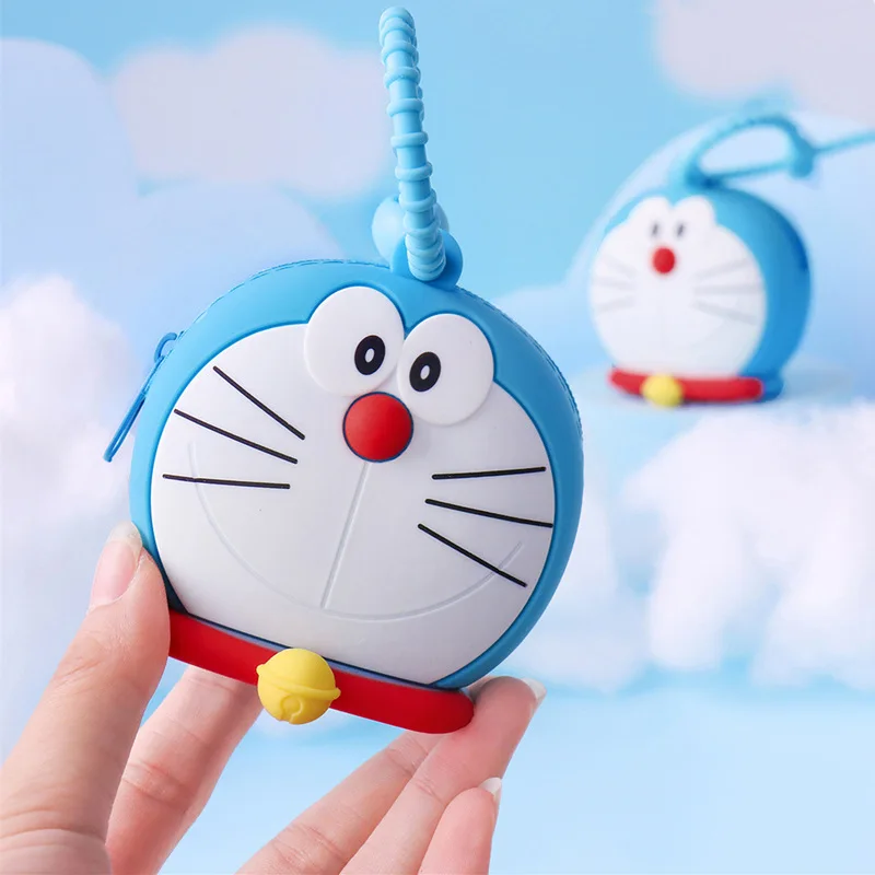 Kawaii Doraemon Anime Doll Mini Coin Purse Cute Anime Figure Toy Wallet Kids Girls Charm Christmas Birthday Gift