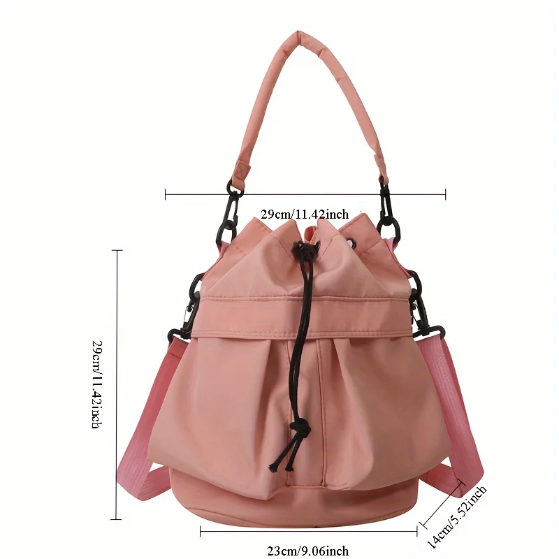 Fashion Large Capacity Ladies Shoulder Bag Crossbody Bag Fashion Bucket Design With Adjustable Shoulder Strap Oxford Cloth