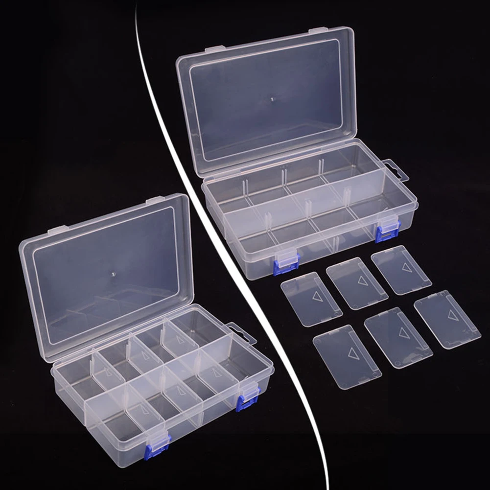 Transparent Plastic Storage Jewelry Box Plastic Compartment Adjustable Container Storage Boxes Screws Tools Organizer Case