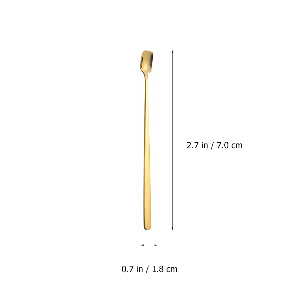 

6 Pcs Coffee Stirring Spoon Thickened Stainless Steel Mirror Polished Long Handle Mixing Scoop Easy Clean Retro Kitchen Bar