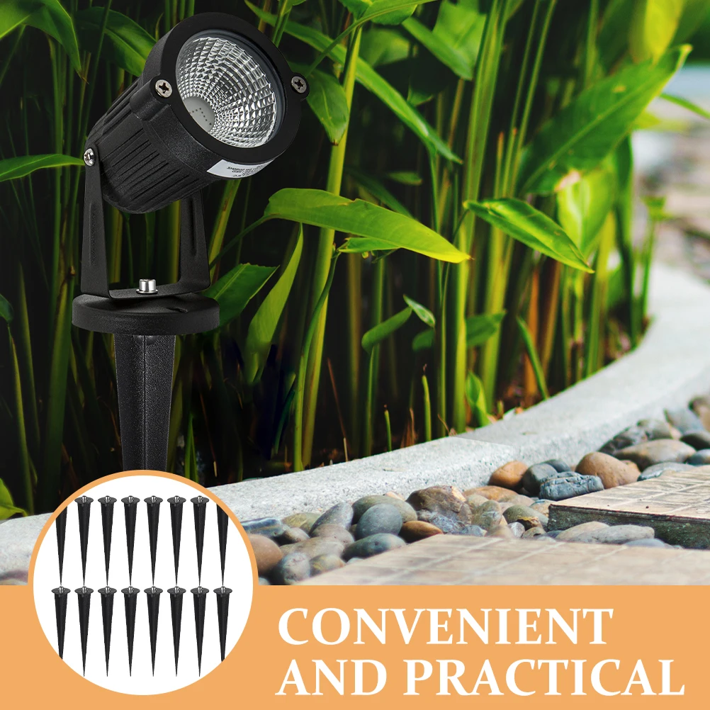 

16Pcs Garden Lamp Stakes Aluminum Inclined Design Draining Easy to Use Stakes for Outdoor Lights Replacement Solar Light Parts