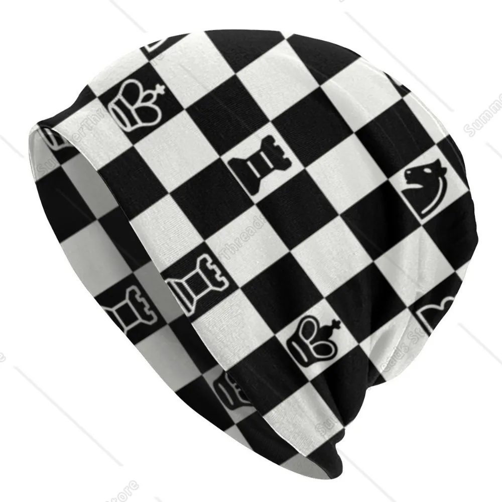 

Fashion Chess Beanies Caps For Men Women Unisex Streetwear Winter Warm Knitted Hat Adult Chessboard Game Bonnet Hats
