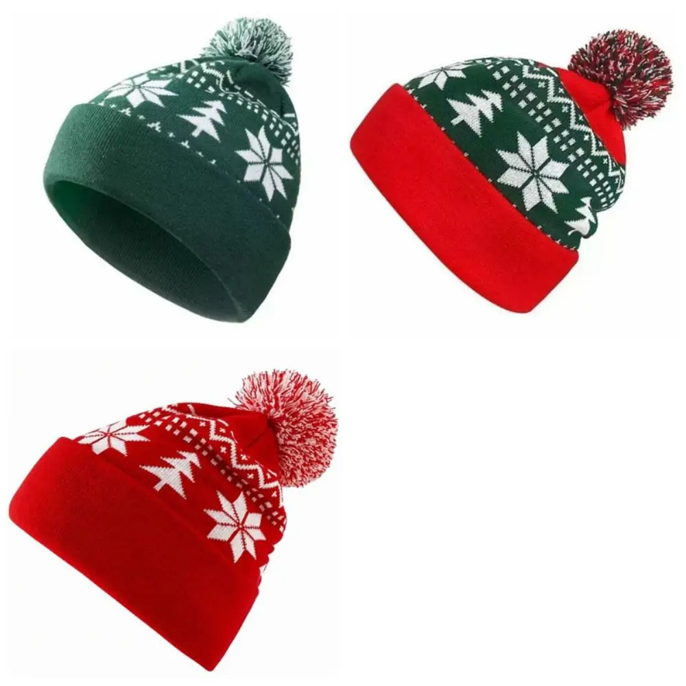 Funny Snowflake Christmas Hat Warm Jacquard Knitted Beanie Hat Christmas Tree Gift Christmas Knitted Hat Children 5