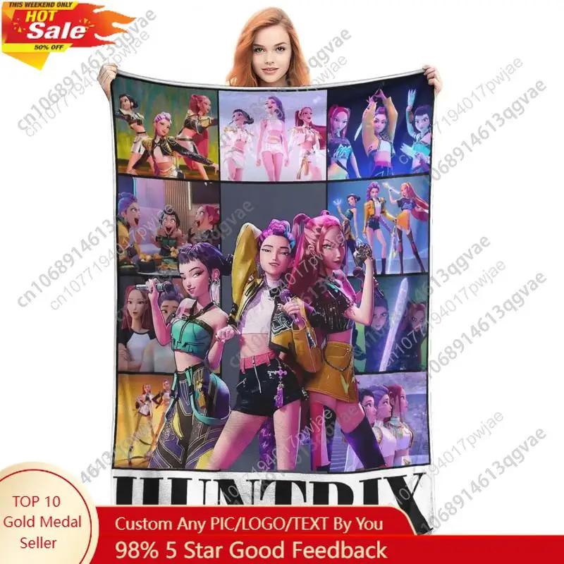 

K-Pop Demon Hunters Printed Blanket For Men Women Warm Cozy Fluffy Throw Blankets Bed Inches Multi-size Custom blankets