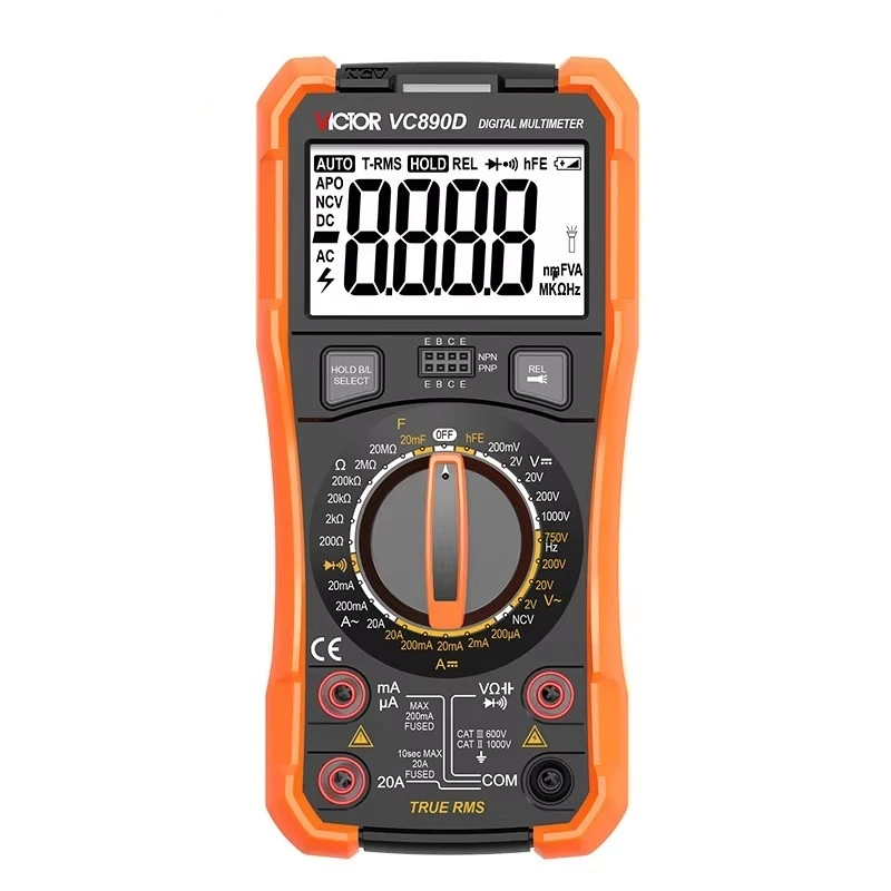 VICTOR VC890C+VC890D Digital Multimeter True RMS Capacitor 2000uF 20A AC DC Voltage Current Capacitance Tester Meter Backlight