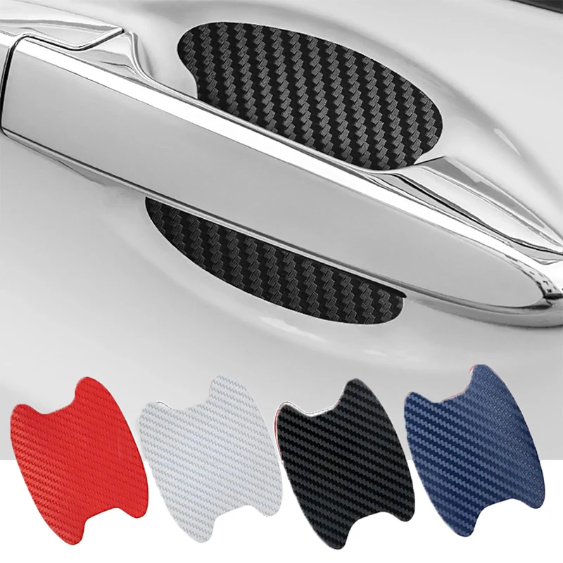 Car Door Handle Sticker Carbon Fiber Scratches Resistant Cover Auto Handle Protection Film Exterior Styling Car Sticker 4Pcs/Set
