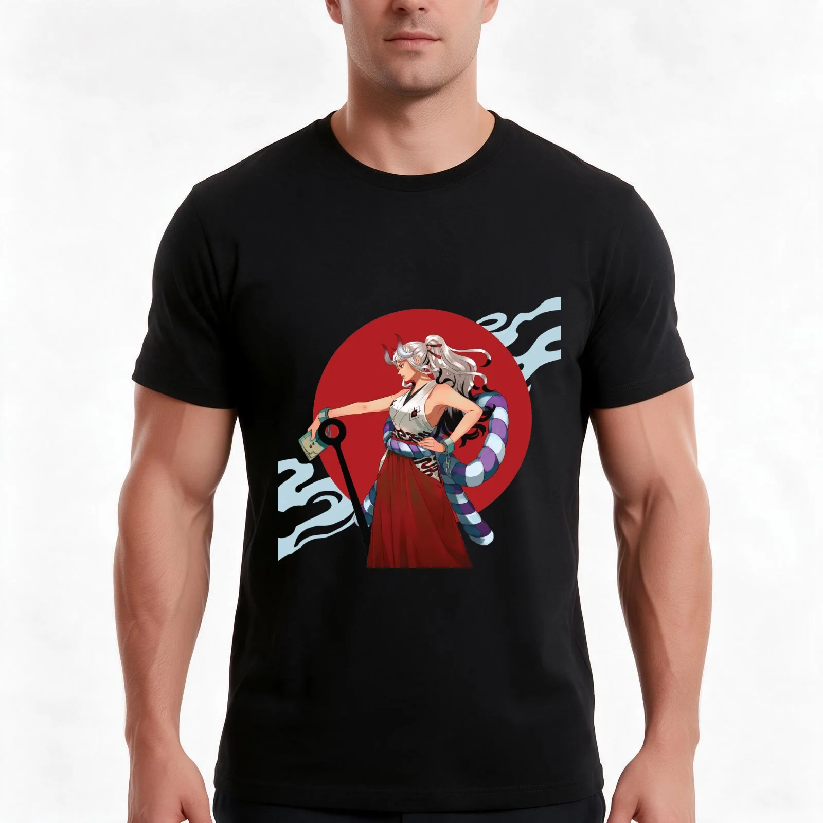 Kaido's Son - Yamato T-Shirt, Summer Casual Cotton Tee, Oversized Streetwear Tops, Vintage Graphic Print, Loose Fit Short Sleeve