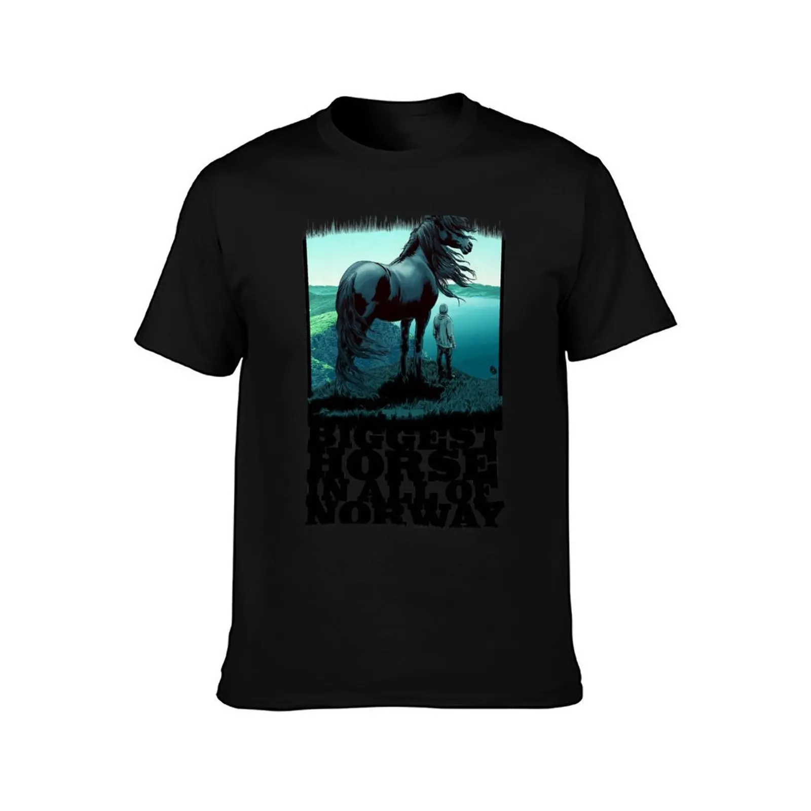 TOFOP - The Biggest Horse in ALL of Norway T-Shirt, Summer Casual Cotton Tee, Oversized Streetwear Tops, Vintage Graphic Print