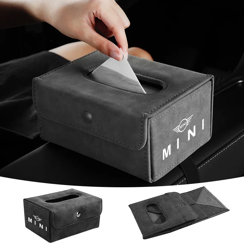 

Folding Tissue Box Car Seat Back Armrest Tissue Case Interior Accessories For BMW Mini Cooper R50 R53 R60 F55 F56 R56 R55 R60