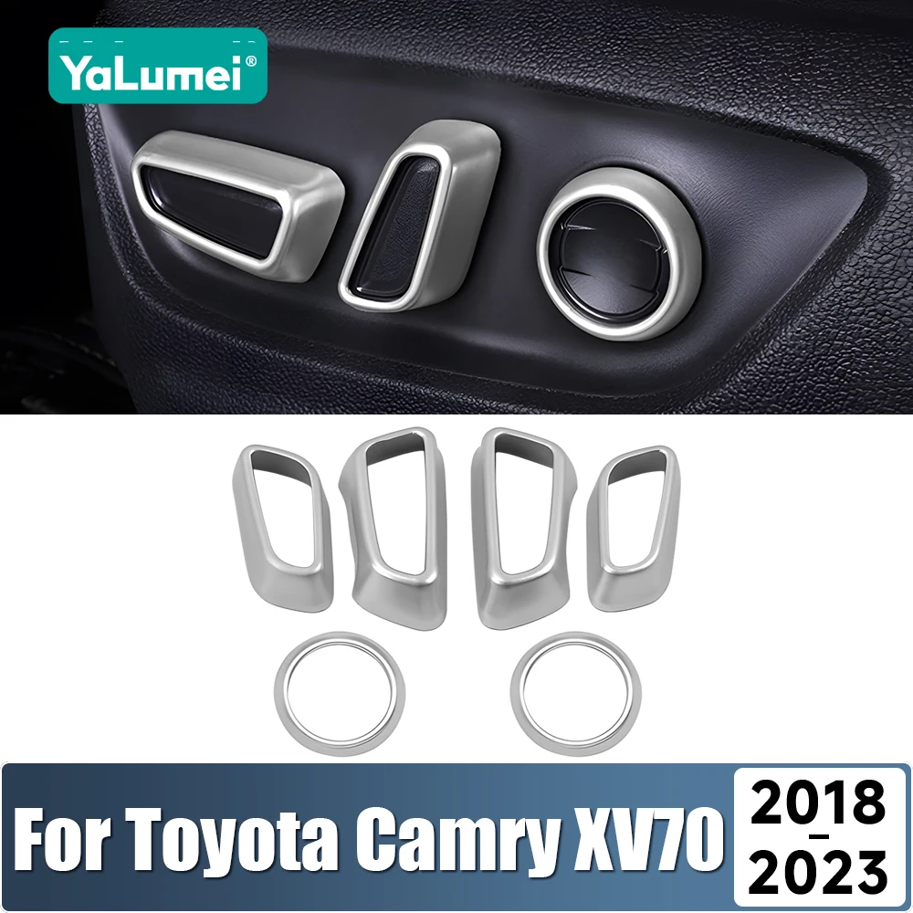 For Toyota Camry 70 XV70 2018 2019 2020 2021 2022 2023 ABS Car Seat Adjustment Switch Knob Trim Cover Stickers Accessories