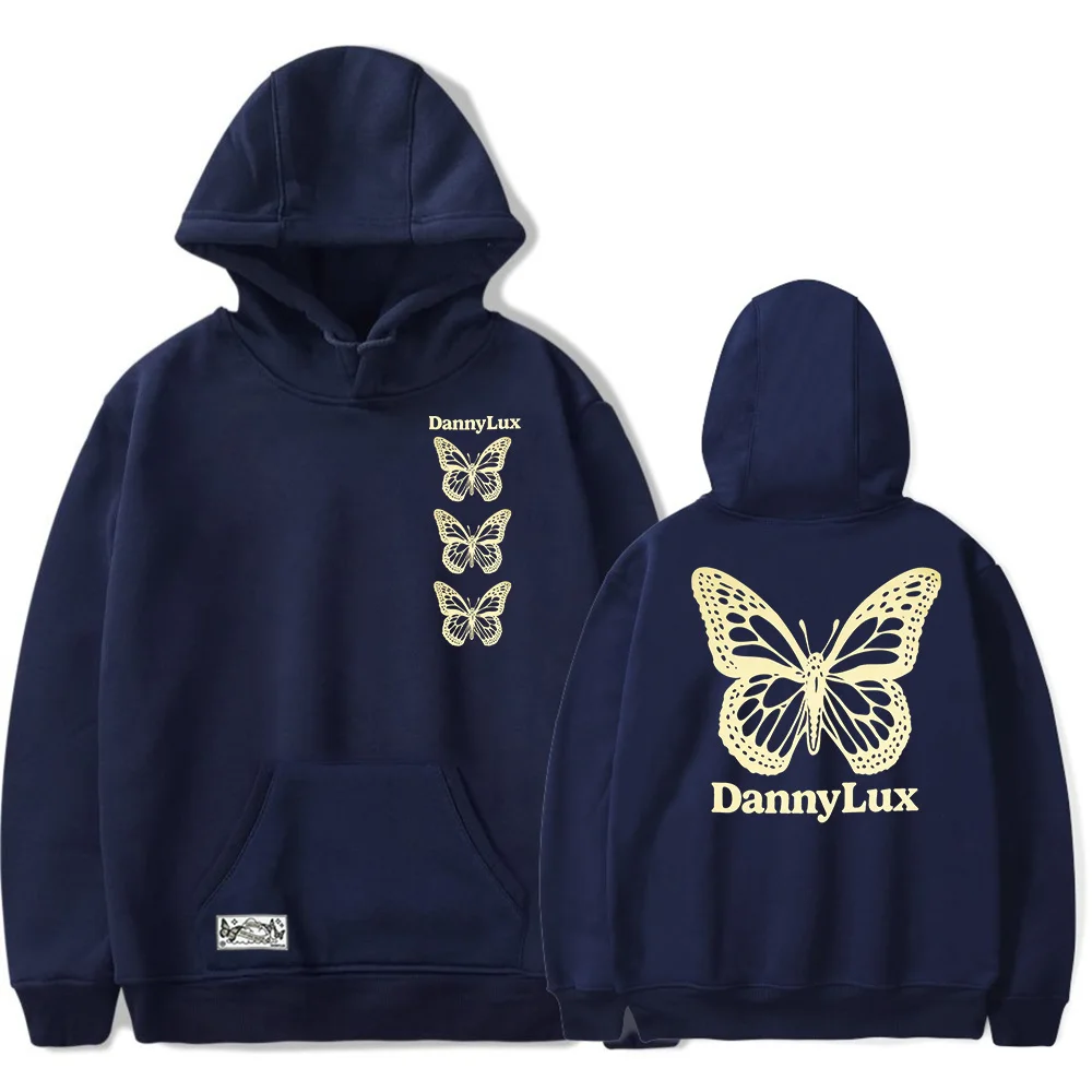 DannyLux-Sudadera con capucha de mariposa para hombre y mujer, suéter informal con estampado de caras y gráficos populares, ropa de calle, 2023