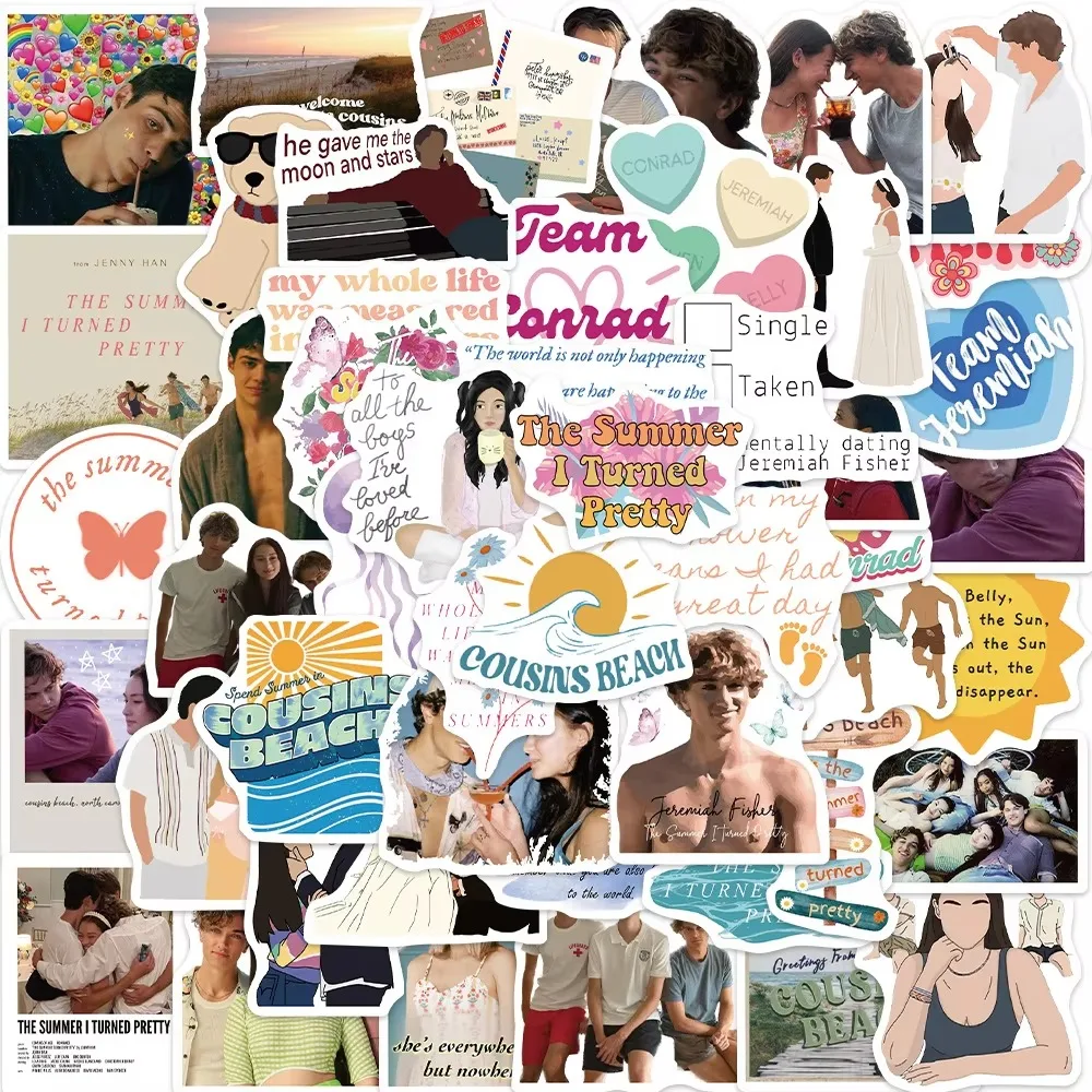 50 قطعة كارتون الصيف تحولت ملصقات جميلة حفلة عيد ميلاد هدية الكتابة على الجدران الحياة اليومية الأمتعة نافذة جدار زجاجة ماء