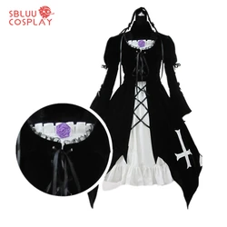 SBluuCosplay Anime Rozen Maiden Cosplay Costume Suigintou Mercury Lampe Cosplay Costumes Velvet Dress Full set