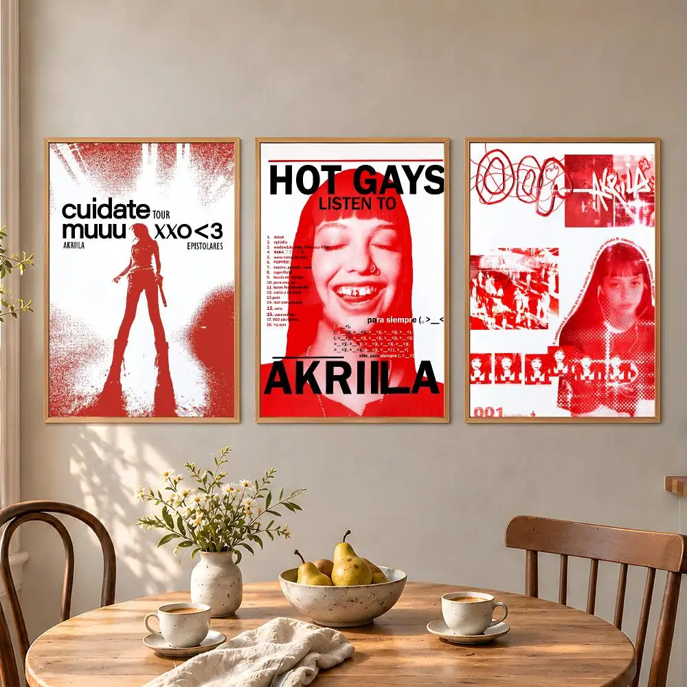 Chilean Rap AKRIILA epistolares Singer Poster Aesthetic Wall Art Poster HD Waterproof PP Self Adhesive Bedroom Dorm Room Decor