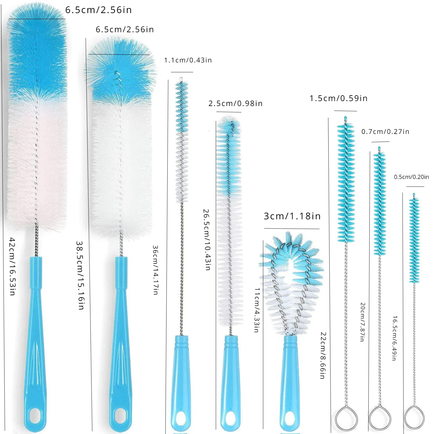 8pcs Straw Brush,Tea Stain Removal Brush,No Dead Corner, Multipurpose Kitchen Cleaning Brush,For Water Bottle,tea Cup, Groove,