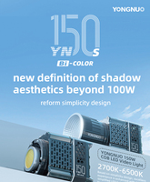 YONGNUO YN150S Bi bi-Color 2700k-6500k 150W Lowweight but Strong Mini Bowens Mount COB LED Video light for Photography