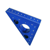 Right Angle Ruler, 45/90 Degree Small Aluminum Alloy Triangle Ruler With Both Imperial And Metric Scales Square Measuring Tool