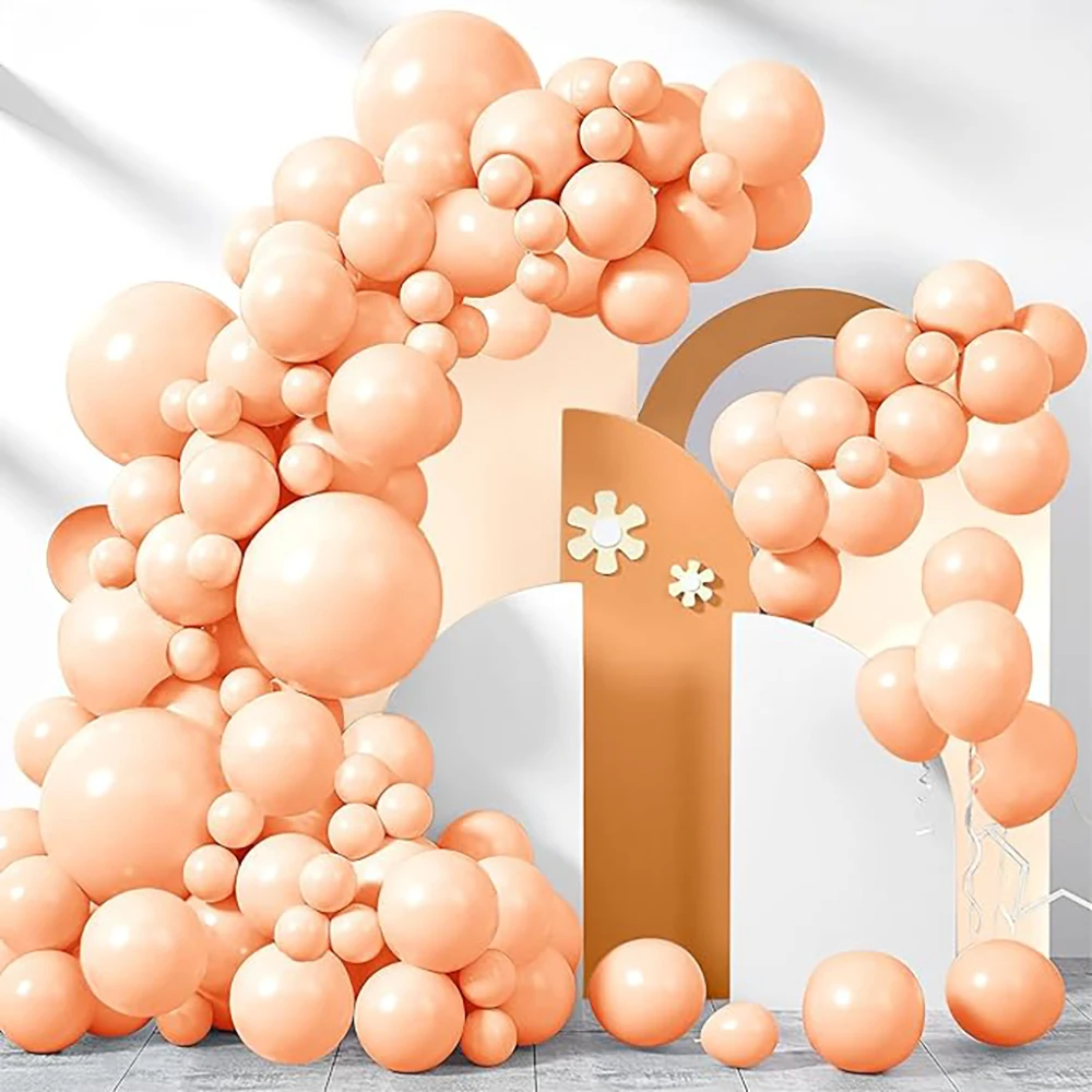86pcs Pastel Orange Balloons Garland Peach Balloon Arch Kit Birthday Party Baby Shower Gender Reveal Wedding Decoration Globos