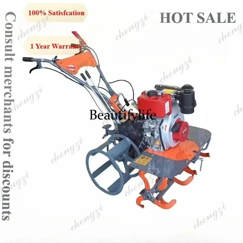 81 Direct-connect four-wheel drive micro-tillage machine self-propelled rotary tiller