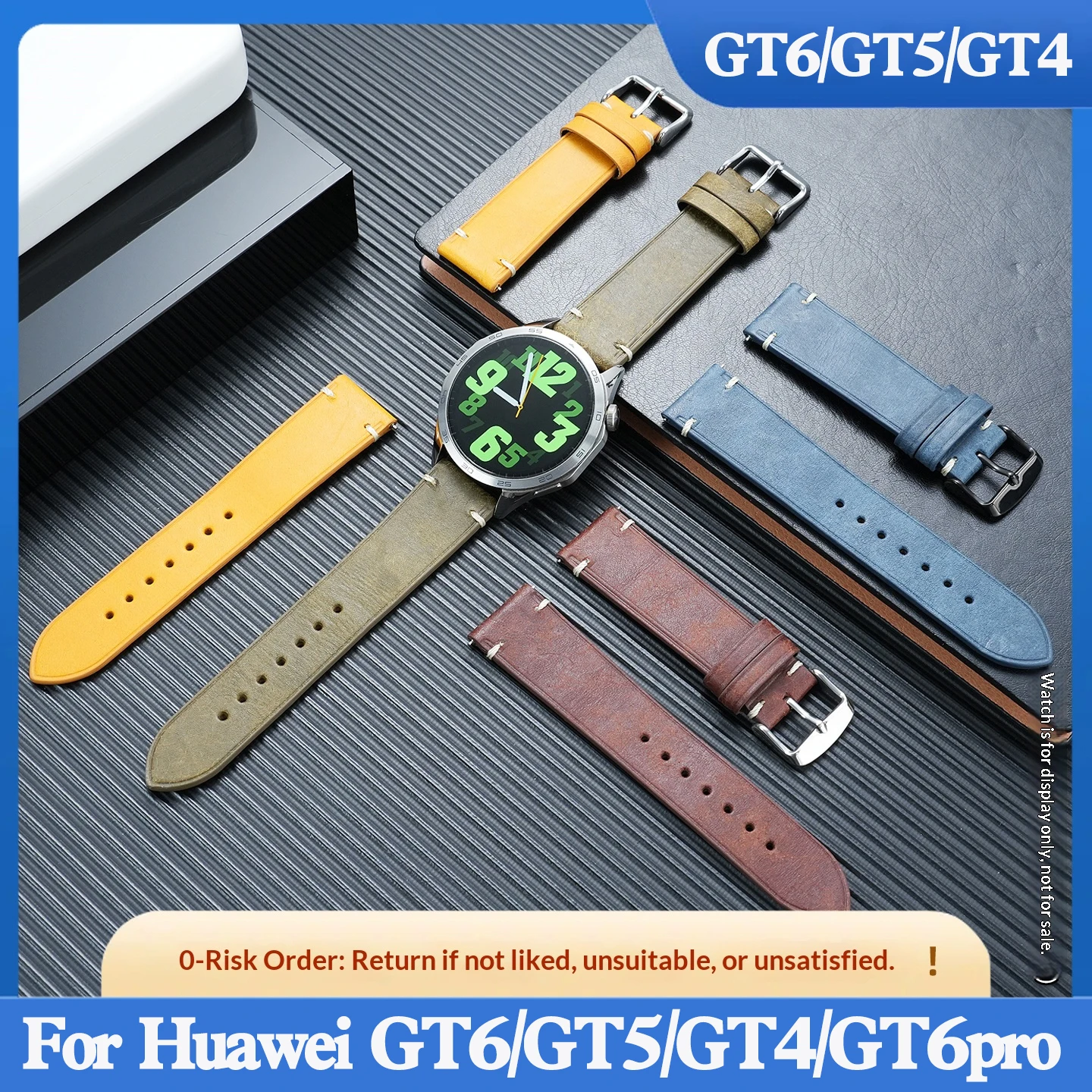Smartwatch Vintage Watches For Women - Vintage Weiches Rindsleder-Uhrenarmband für Huawei GT6/GT5/GT4/GT6pro