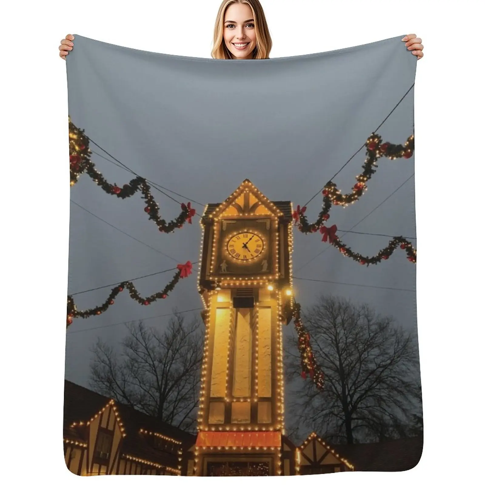 England Section Throw Blanket Luxurious Soft Blanket Holiday Gift for Family
