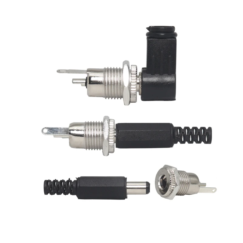 【10PCS】DC-099DC12V 5.5 x 2.1mm Plastic Male Plugs 5.5*2.5mm DC Power Socket Female Jack Screw Nut Panel Mount Connector