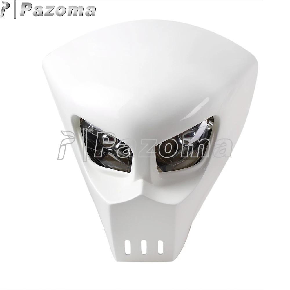 Skull Vision Head Light Motorbike Fiberglass Headlamp Low Beam Headlight For Harley Yamaha Suzuki Kawasaki Honda Street Bike 12V