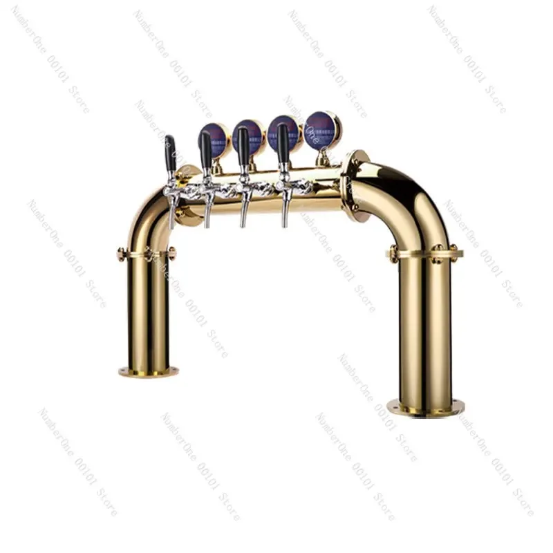 4-Tap Stainless Steel Draft Beer Tower, Multi-Faucet Beer Dispensing Column for Bar Pub Commercial Use