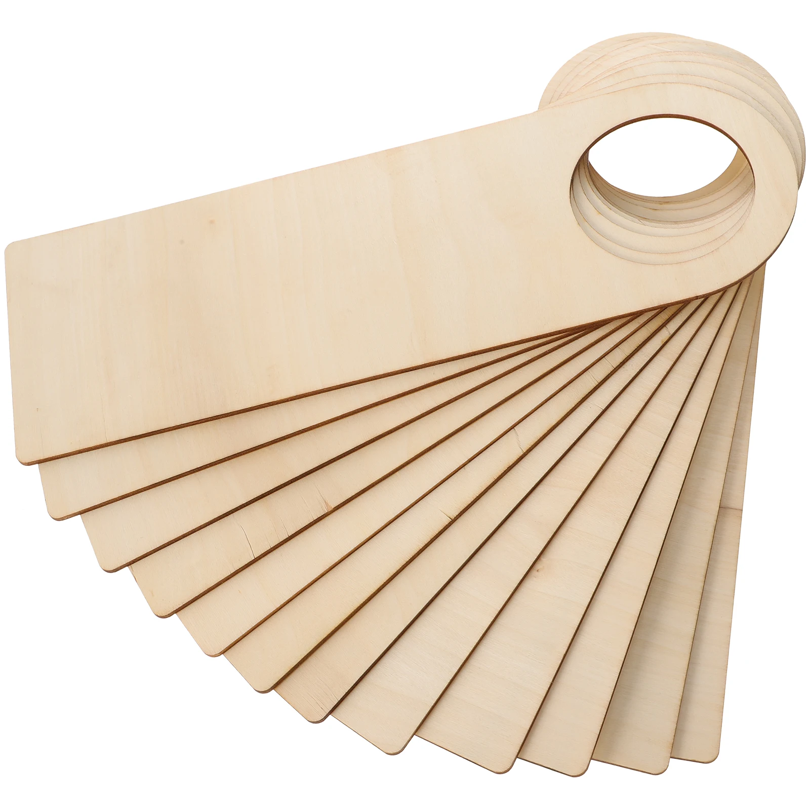 

12pcs Wooden Door Hangers Crafts Unfinished Wood Door Hanging Pendants Lightweight Pre Cut Smooth For Party School Projects