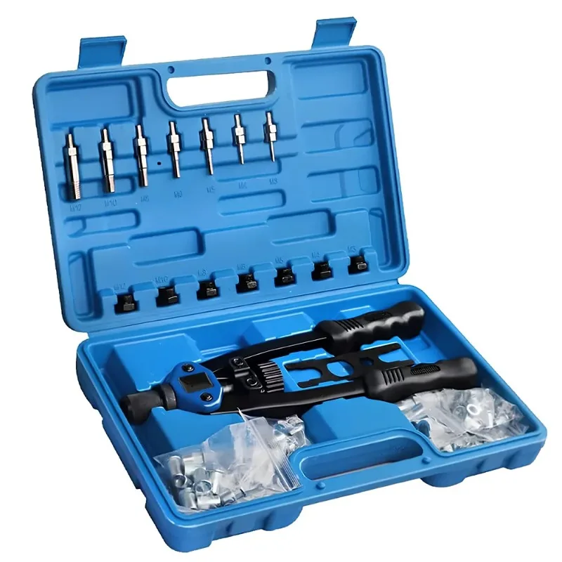 Rivet Nut Pliers , Thread Pliers Set, 110  Nuts in M5 M6 M8 M10 M12, Heavy Duty Hand Riveter Gun
