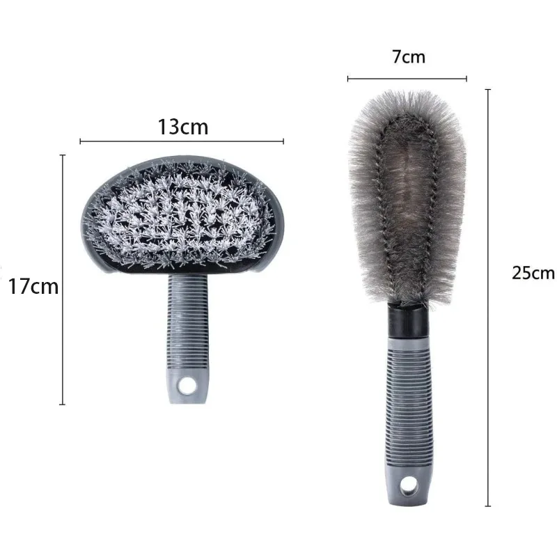 Car Tire Rim Brush Wheel Hub Cleaning Brushes Car Rim Scrubber Cleaner T-bend Handle Strong Brush Auto Washing Detailing Tools