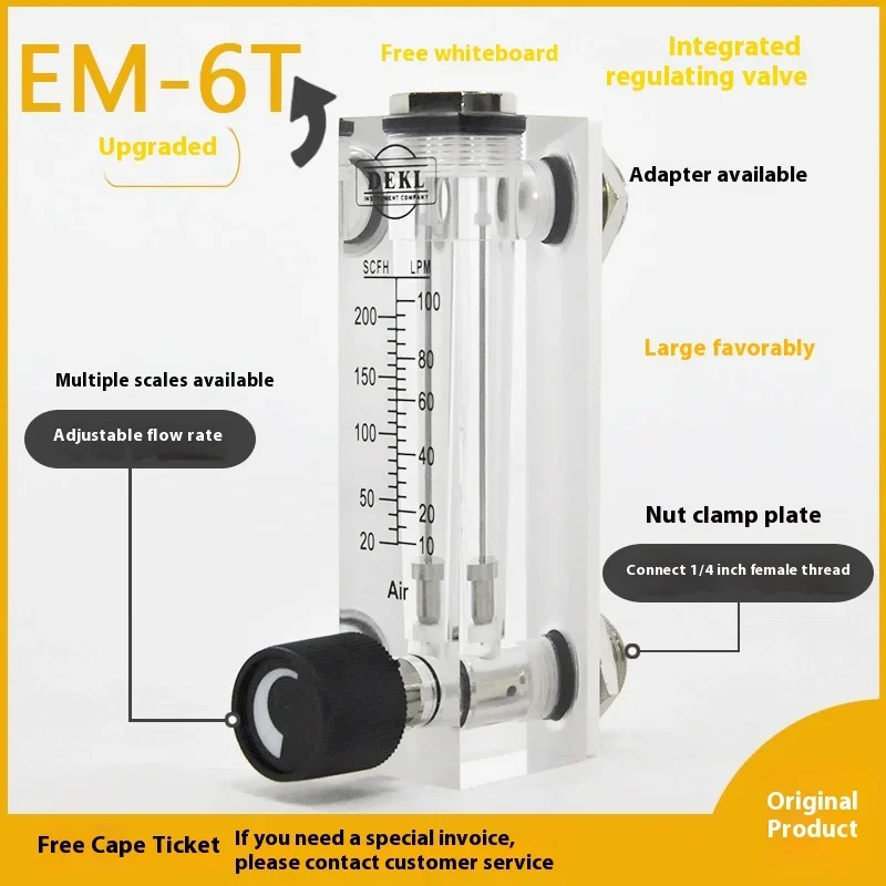 EM-6T Panel LZT Plexiglass Air Rotor Float Liquid Gas Flowmeter