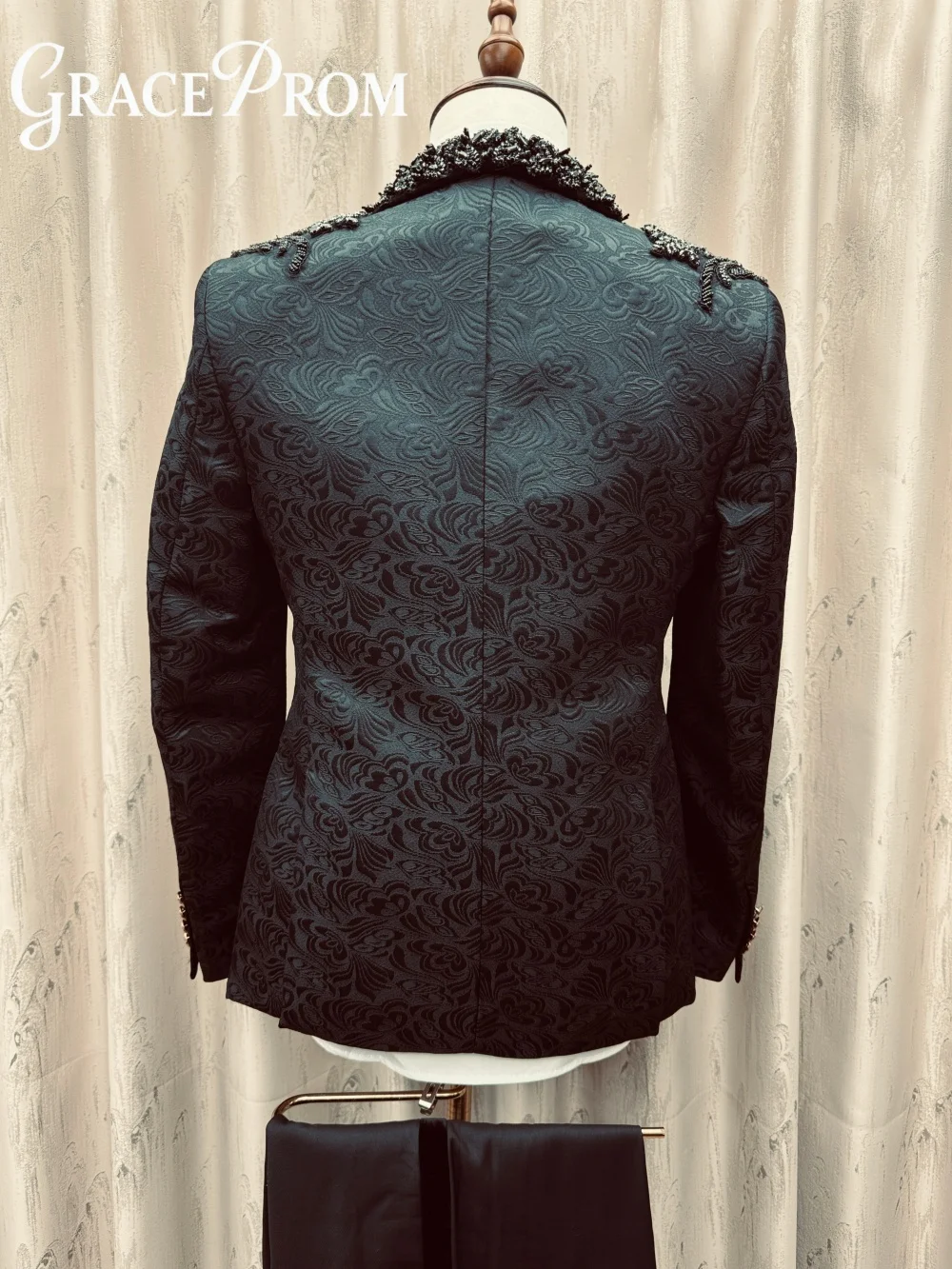 Classic Jacquard Crystal Business Suit 2026 Fashion Banquet Wedding Trend Groom Best Man Single Breasted Men 3 Piece Jacket Vest