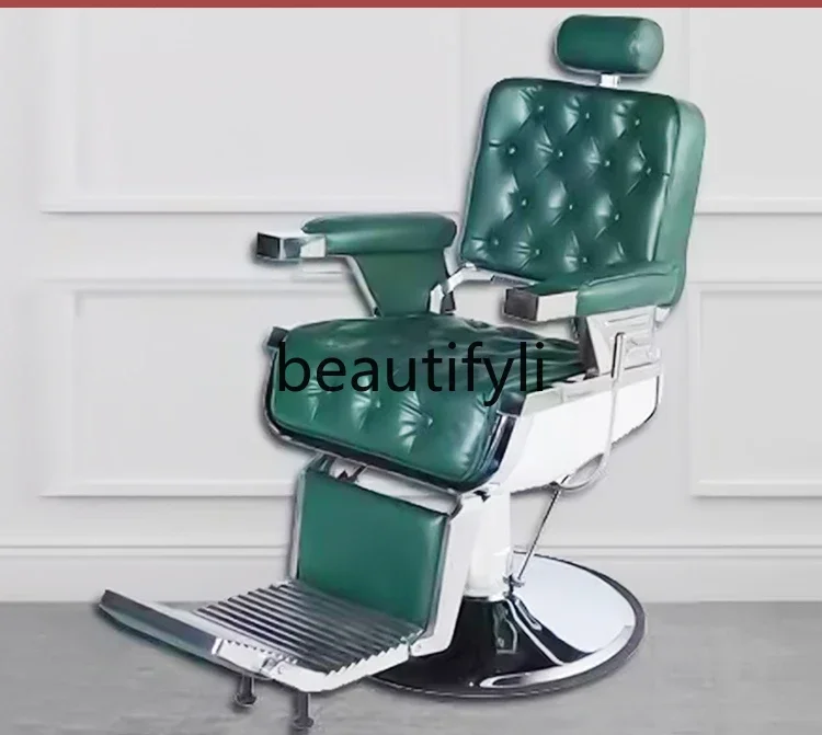 Oil head chair hair salon special reclining haircut perm and dyeing retro hair salon chair lifting rotating recliner