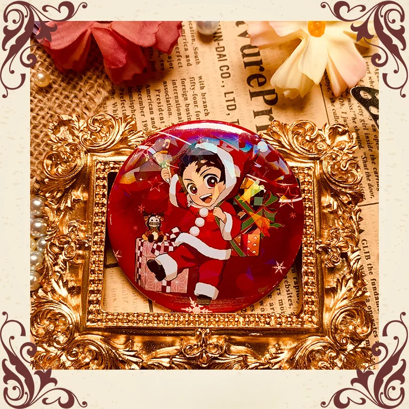 5.8cm Anime Figure Kamado Tanjirou Kamado Nezuko Agatsuma Zenitsu Anime Exquisite Brooches Trendy Badge Collar Student Gifts