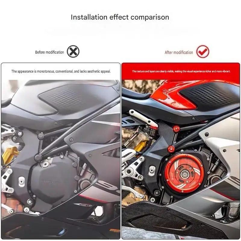 FORQJMOTOR SRK921RR Clear Transparent Clutch Side Engine Cover Modification Accessories
