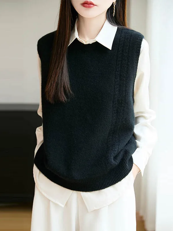 

Spring 2025 Women's Knitted Wool Base irt round Ne Svel Loose Fit Comfortable Warm Top Casual Wear Daily Use