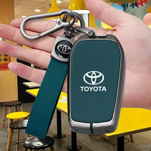 Neue Lederkoffer Kartonabdeckung für Toyota Land Cruiser 200 300 Prado Crown TLK 200 Yaris Cruz Hilux Innova Fortuner Camry 55 10 Hauptverkaufsschlüsselabdeckung Hilux Leder - №7