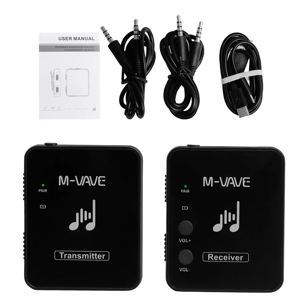 M-VAVE Wireless Earphone Monitor M8 Rechargeable Transmitter Receiver Streaming System Musical For Mono Stereo Phone Records
