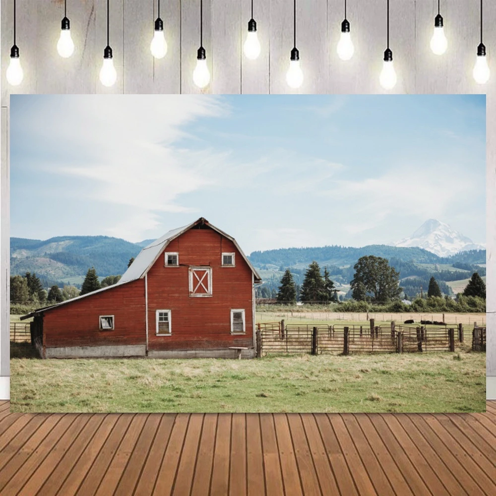Country City Farm Theme Photo Backdrop Barn Wooden Door Hay Wagon Wheel Element Portrait Party Home Decor Photography Background