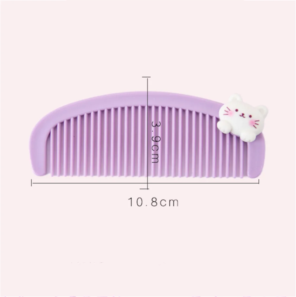 Cartoon Mini Crescent Comb Women Girls Hair Brushes Hairbrushes Plastic Teeth Baby Body Care Hair Accessories Portable Comb 1PC