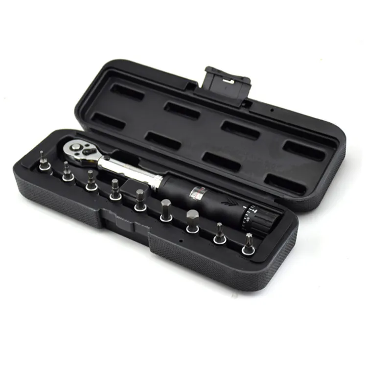 1/4 & 3/8 Drive Torque Wrench Set, Ratchet Socket Kit for Bicycle, Spark Plug and Tire Maintenance