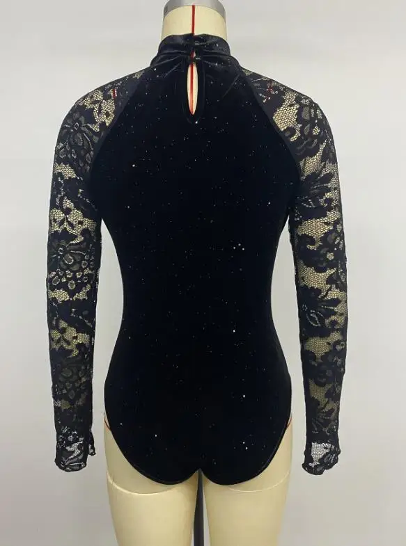 ارتداءها النساء 2026 جديد ربيع الخريف بلون الرجعية الدانتيل المرقعة كم طويل وهمية الرقبة أنيقة سليم صالح اليومية ارتداءها #6